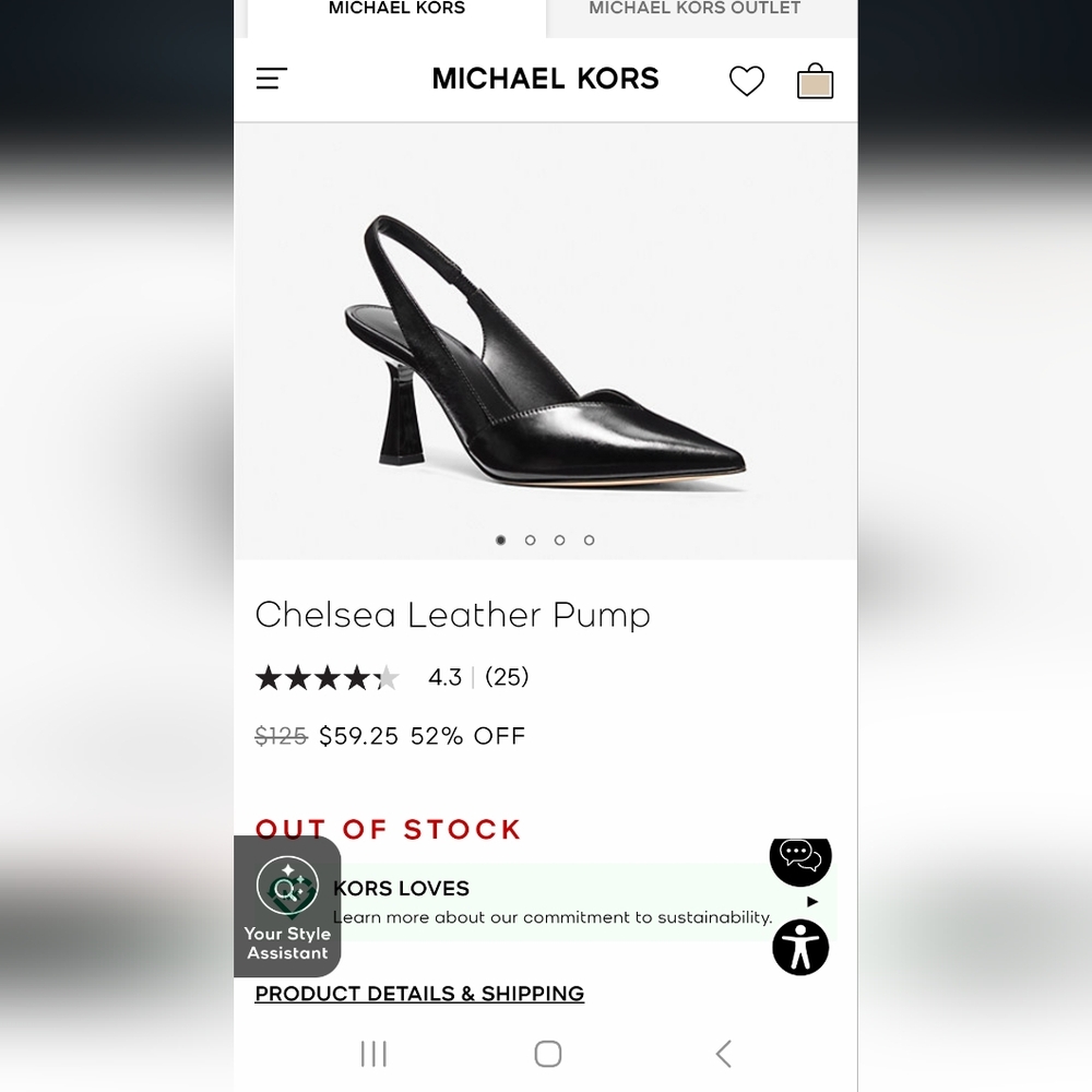 Michael kors black leather sling back pump heel size 9